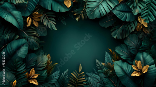 Lush green tropical leaves ...