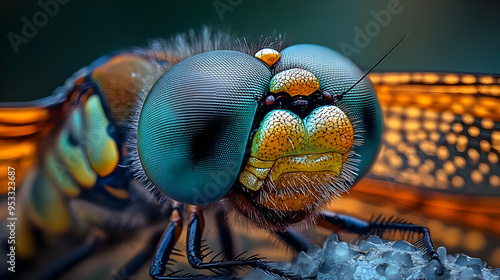 Macro shot of a dragonfly's...