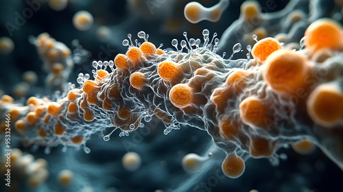 Microscopic view of cells, ...