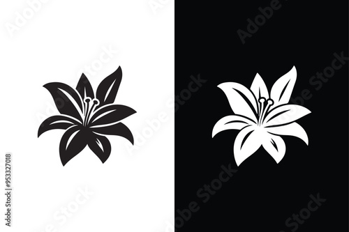 Graceful Flower Silhouette Vector.