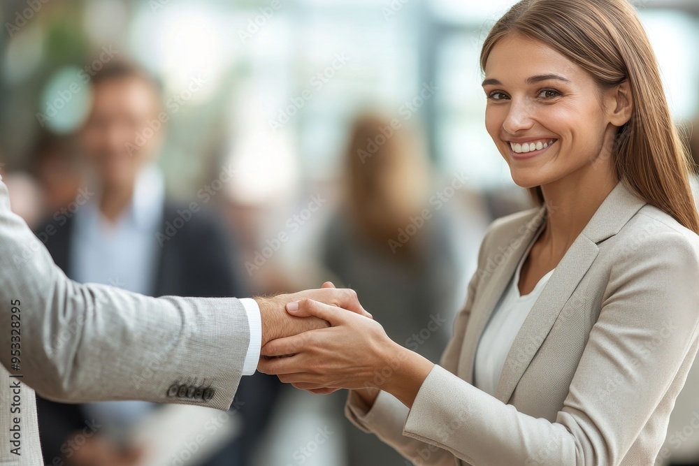 Business people shaking hands, Generative AI Business people shaking hands, Generative AI