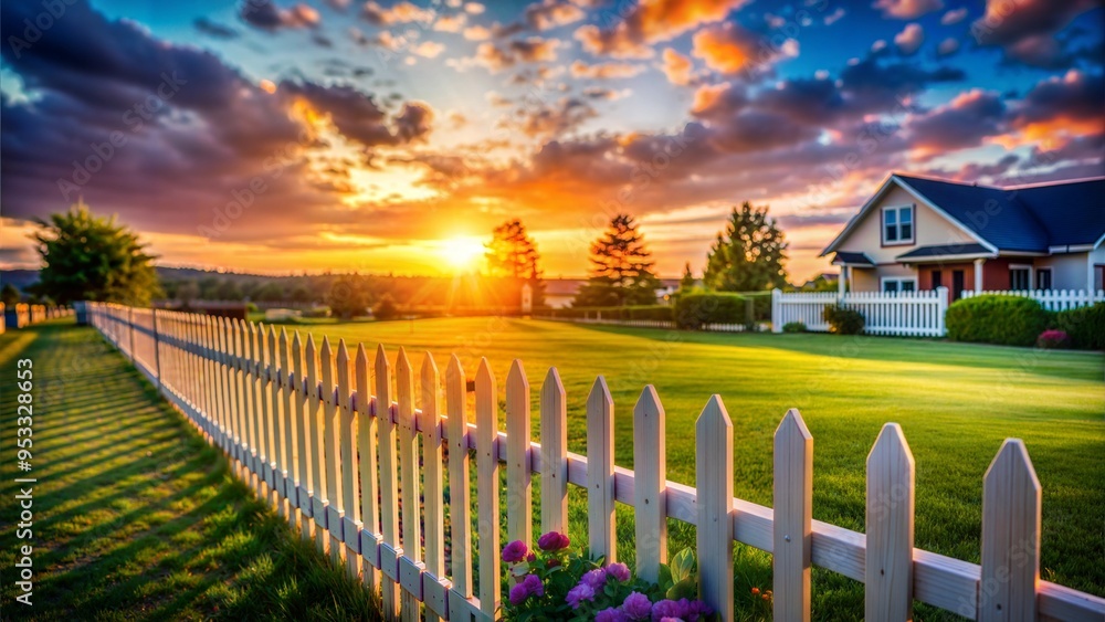 beautiful backyard with lawn and wooden picket fence beautiful backyard with lawn and wooden picket fence