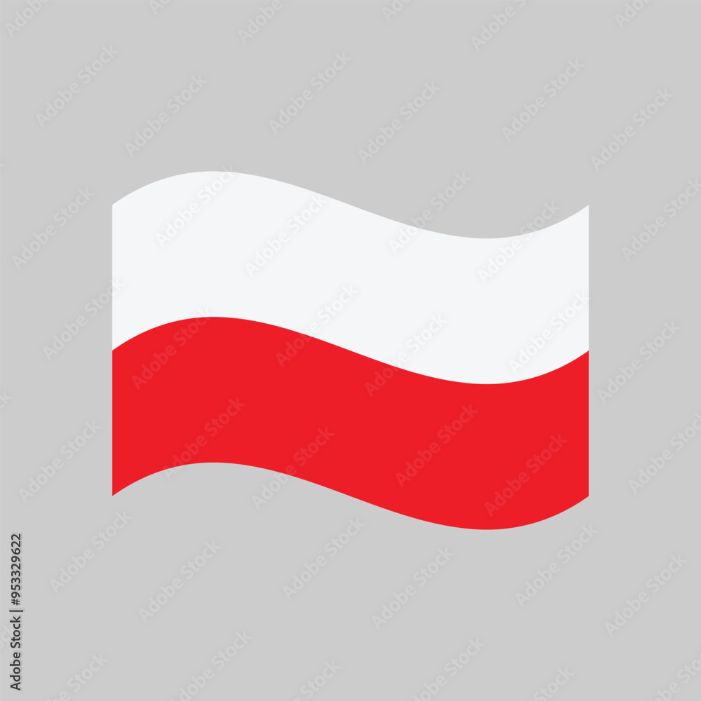 Naklejka premium Waving flag of Poland vector illustration.