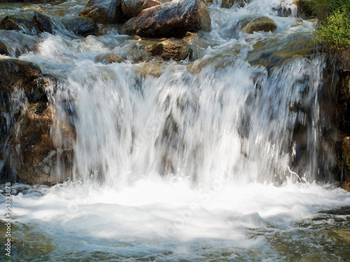 water flowing over rocks