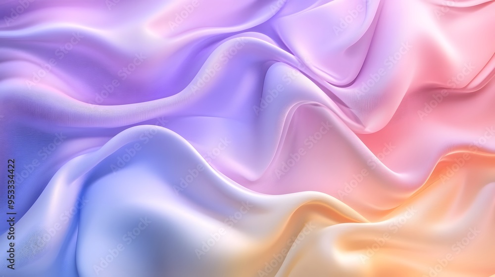 Abstract pastel fabric waves: soothing color gradient design with soft fluid texture Abstract pastel fabric waves: soothing color gradient design with soft fluid texture