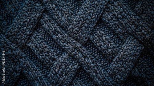 High-resolution texture of a knitted sweater fabric with intricate patterns, evoking warmth and coziness