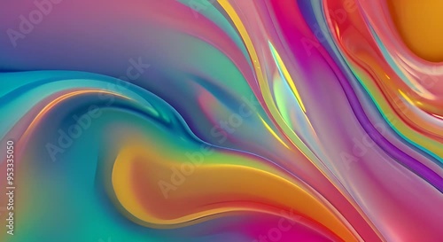 Wallpaper Mural Abstract Liquid Swirls in Vibrant Hues Torontodigital.ca