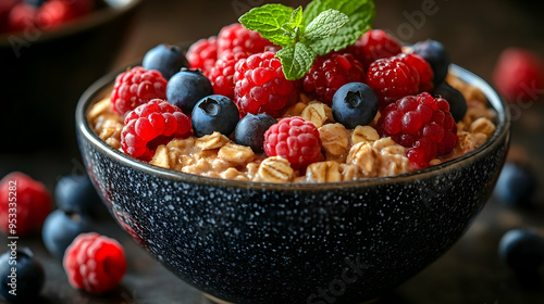 Oatmeal with blueberries an...
