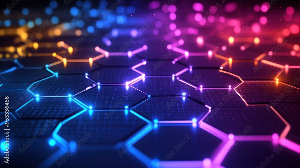 Abstract Neon Hexagon Pattern Abstract Neon Hexagon Pattern
