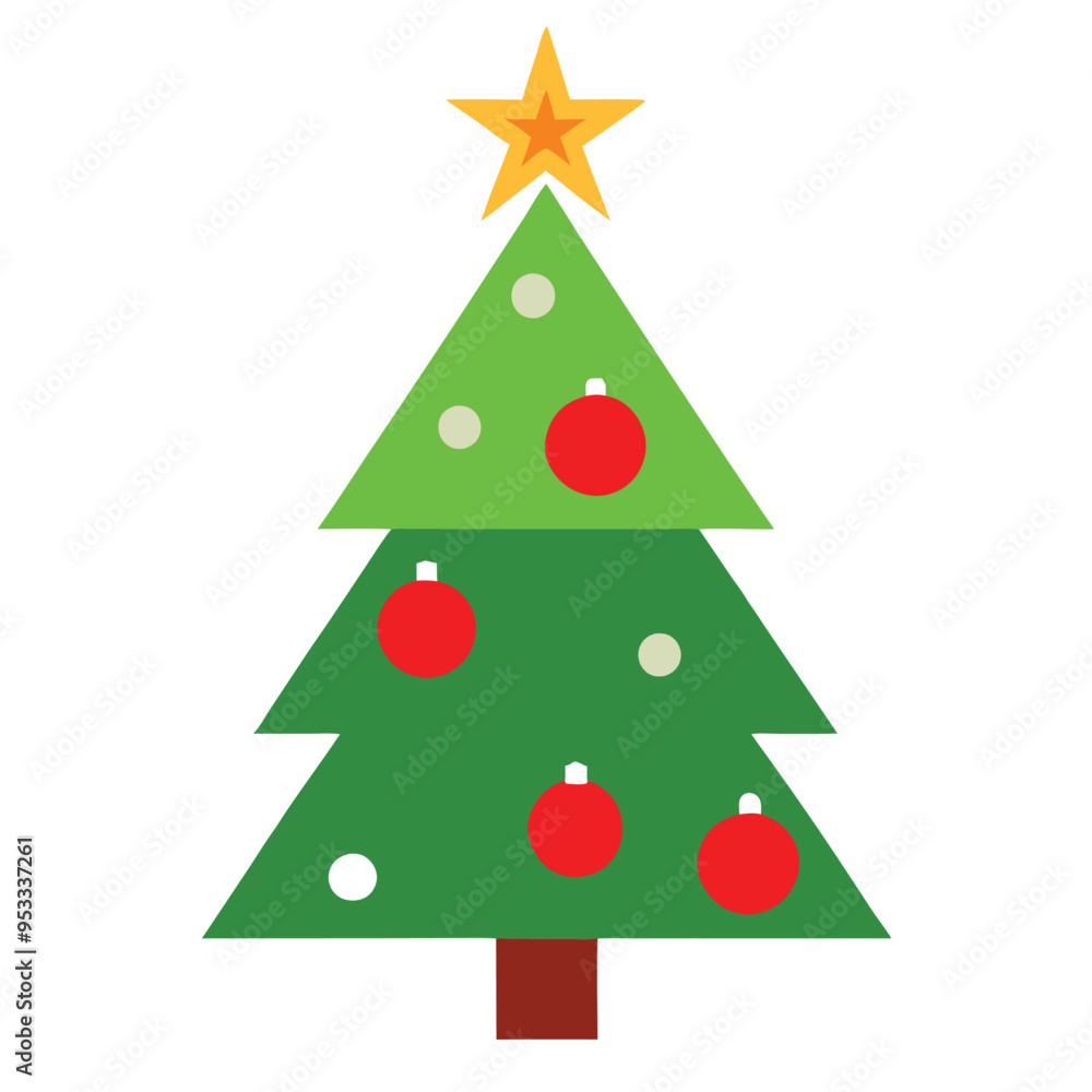 Christmas tree vector illustration on white background. Christmas tree vector illustration on white background.
