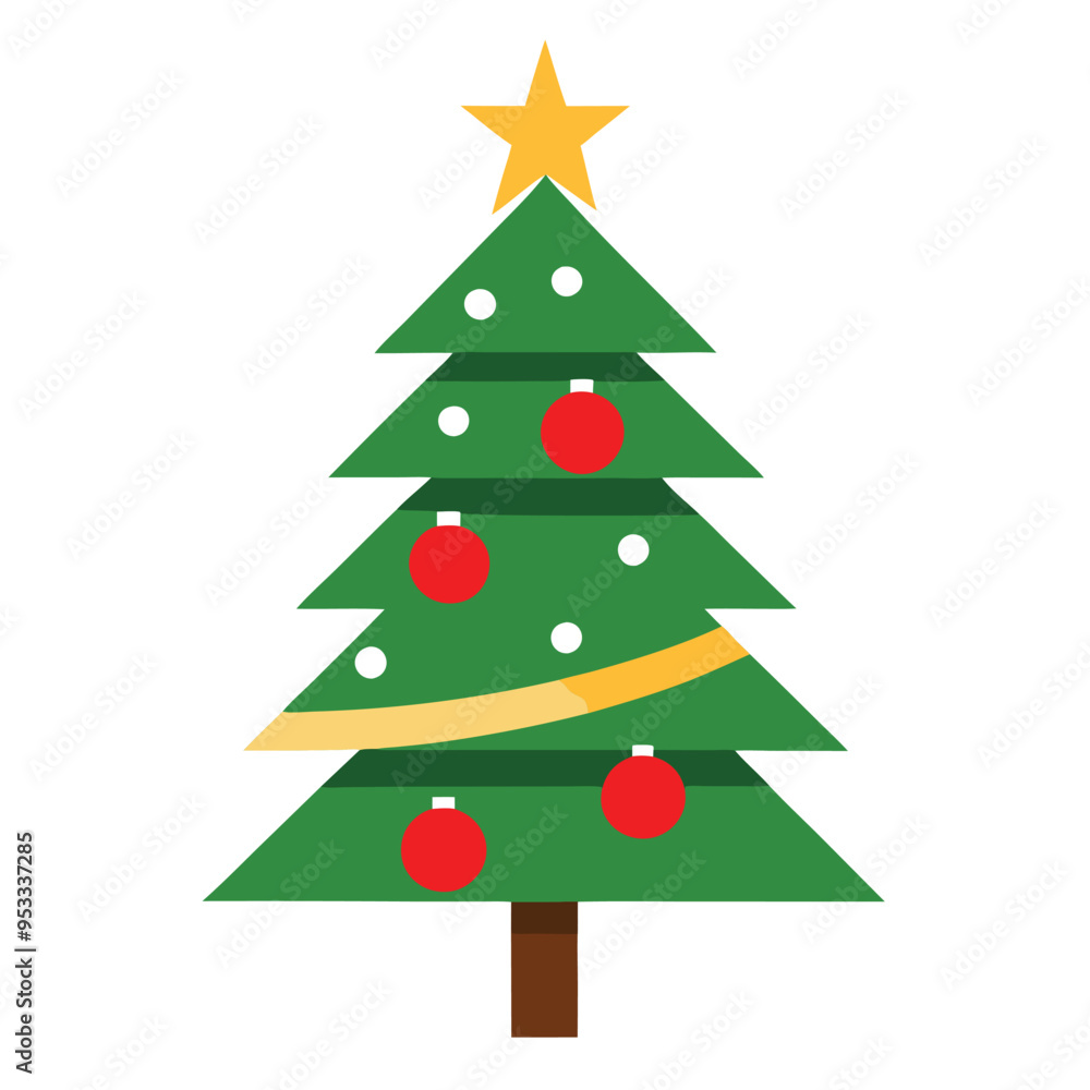 Christmas tree vector illustration on white background. Christmas tree vector illustration on white background.