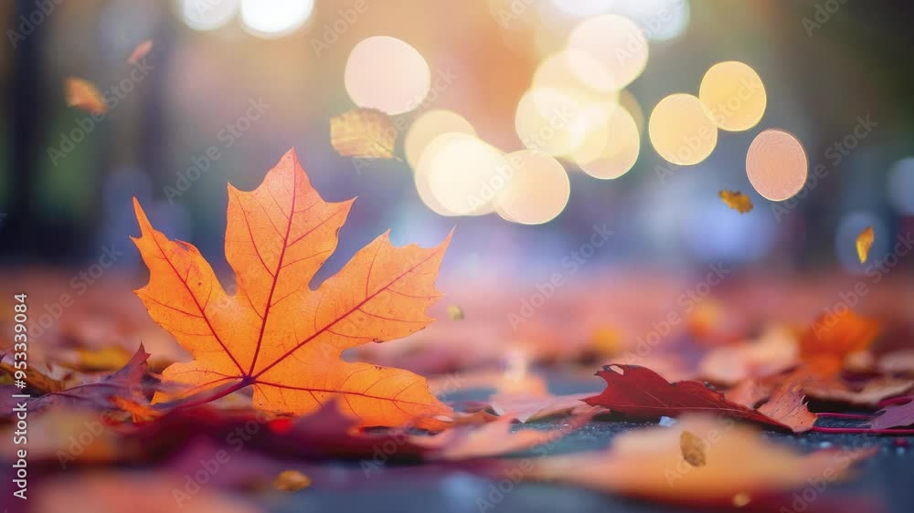 Autumn Leaves Falling on the Ground with Bokeh Background - Beautiful Nature Footage Autumn Leaves Falling on the Ground with Bokeh Background - Beautiful Nature Footage