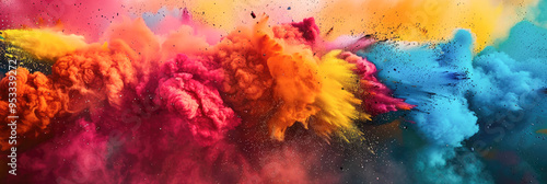 holi colors powder explosion