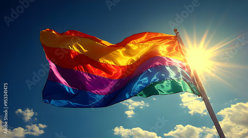 Rainbow Pride Flag Flutteri...