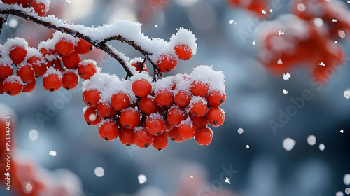 Red berries covered in snow...