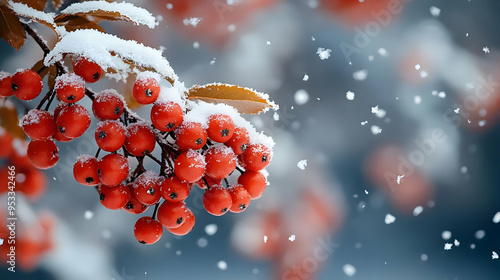 Red berries covered in snow...