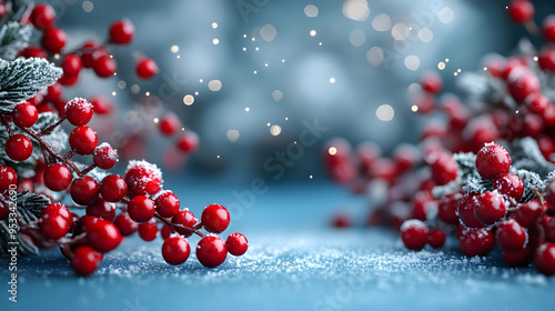 Red berries covered in snow...