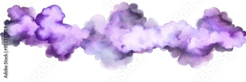 Purple Watercolor Clouds Seamless Pattern