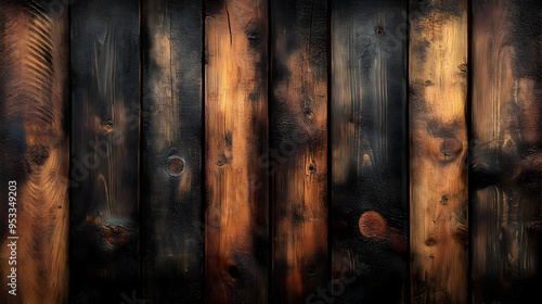 Rustic wooden planks with a...