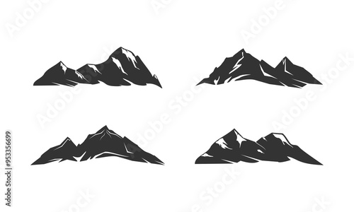 Set of mountains illustration design vector