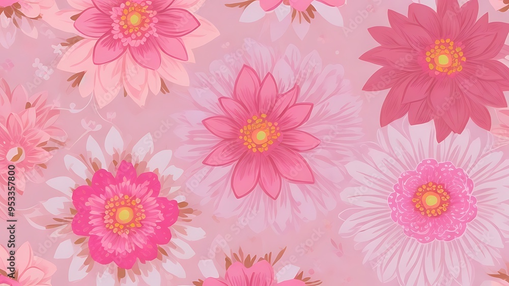 Cute floral background, seamless repeat pattern design, Cute floral background, seamless repeat pattern design,