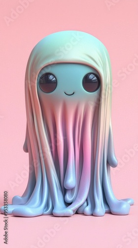 Cute 3D Render of a Smiling, Gooey Character photo