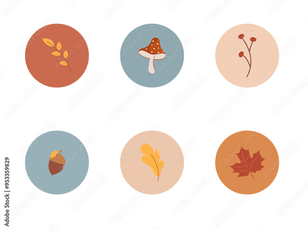 Story Highlights for fall. flat designs for autumn season. Story Highlights for fall. flat designs for autumn season.