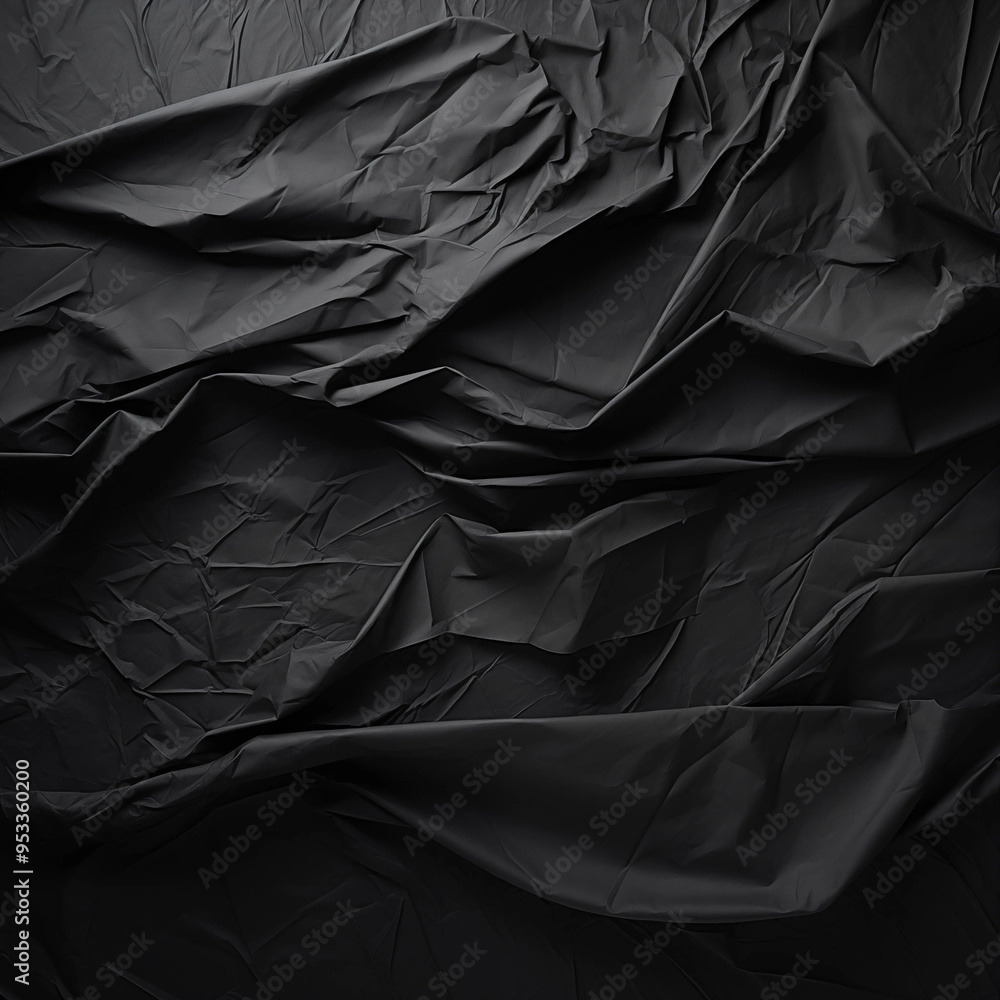 Black Wrinkled Fabric Texture Background Black Wrinkled Fabric Texture Background