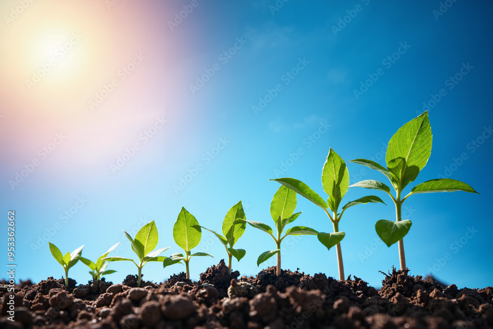 Vibrant Green Plants Symbolize Financial Growth: Stock Photo for Investment Marketing and Wealth Creation Vibrant Green Plants Symbolize Financial Growth: Stock Photo for Investment Marketing and Wealth Creation