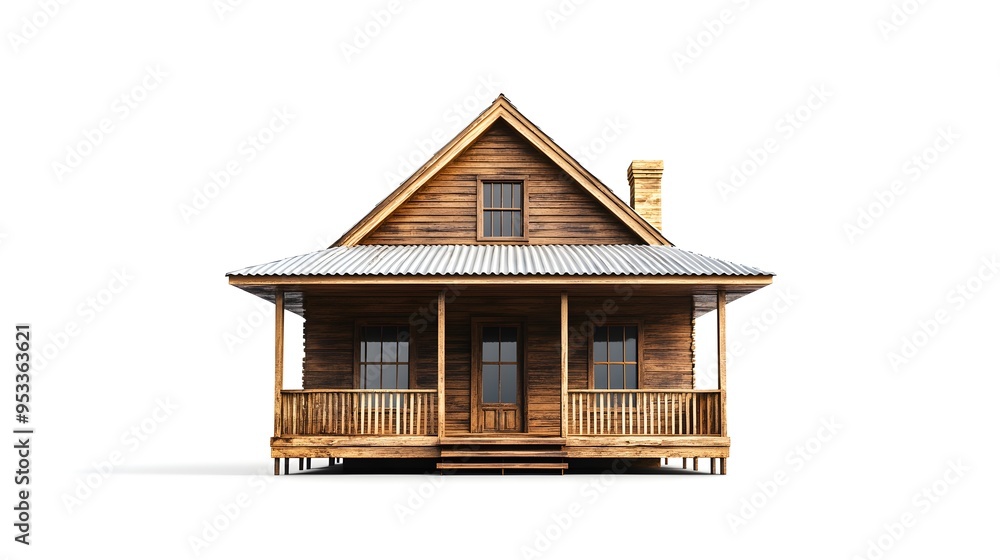 Charming Rustic Wooden Cabin in Picturesque Countryside Landscape Charming Rustic Wooden Cabin in Picturesque Countryside Landscape