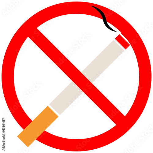 No Smoking Color Sign Symbol Vector Illustration 
