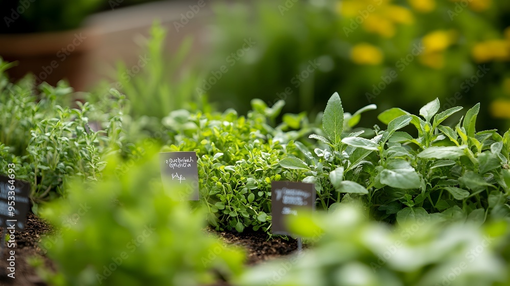 Lush Organic Vegetable and Herb Garden in Natural Environment Lush Organic Vegetable and Herb Garden in Natural Environment