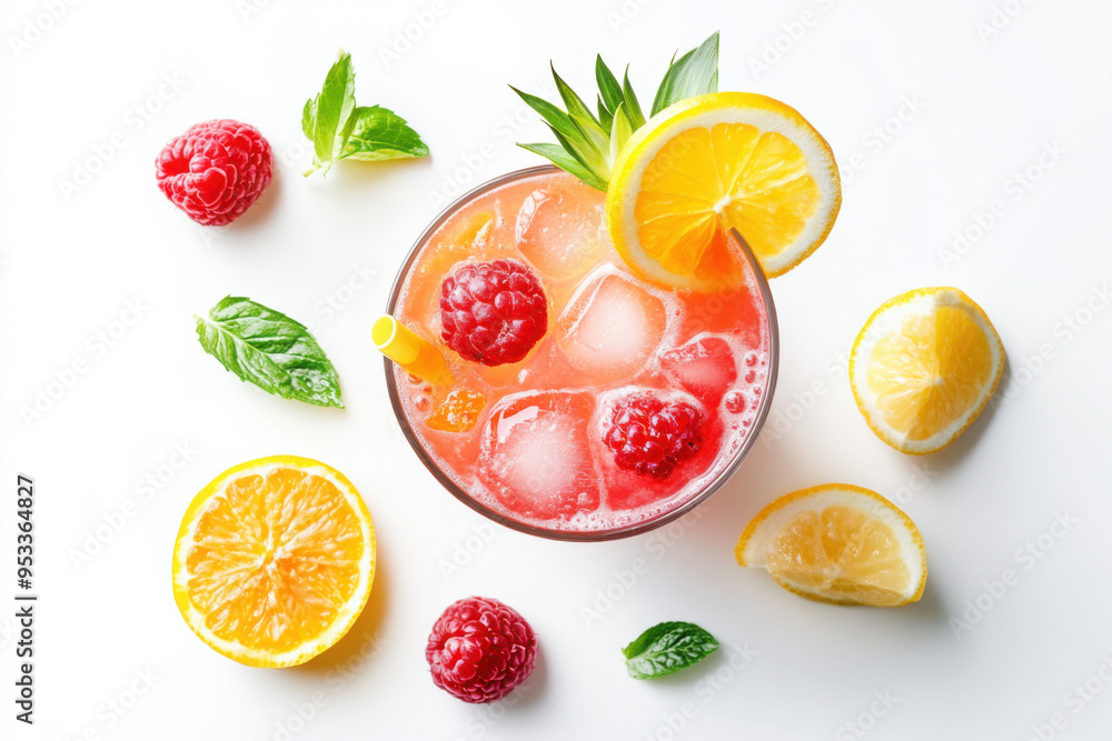 Vibrant Tropical Cocktail with Umbrella Vibrant Tropical Cocktail with Umbrella