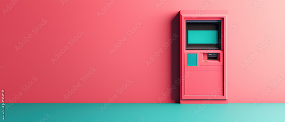 Pay day illustration, payday card inserted into an ATM with cash withdrawal, 3D rendering Pay day illustration, payday card inserted into an ATM with cash withdrawal, 3D rendering
