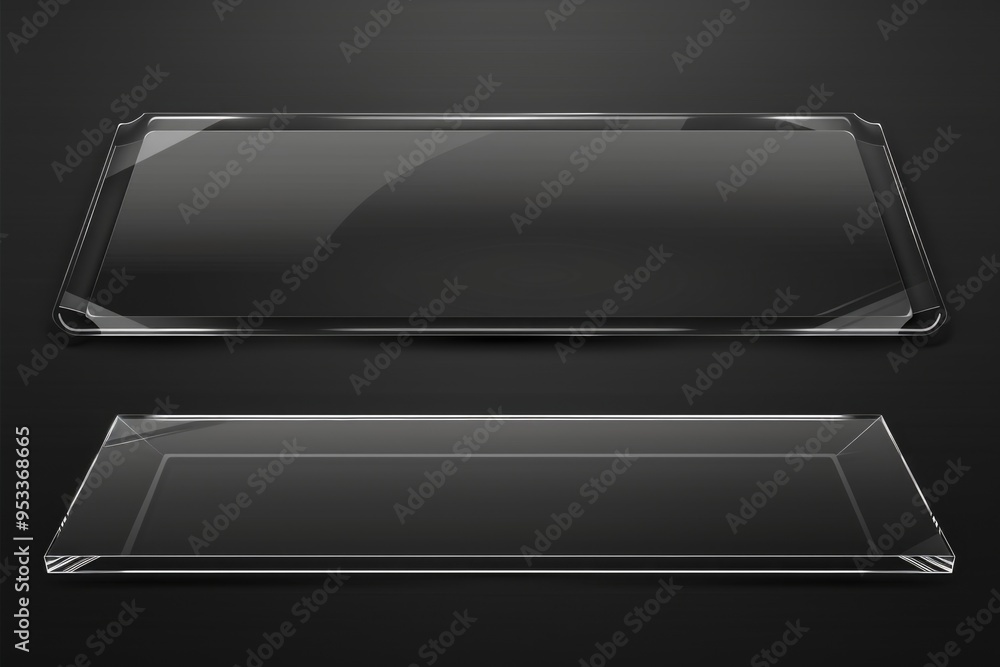 custom made wallpaper toronto digitalA collection of clear glass plates arranged on a dark background, ideal for use in product photography or design