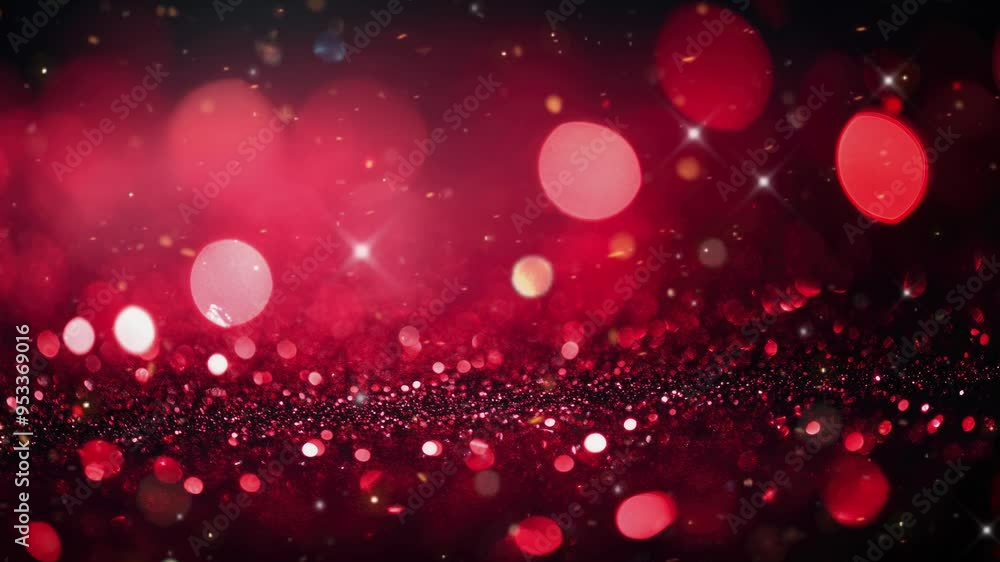 Abstract Red Glitter Background Animation with Bokeh Lights and Sparkle Effects Abstract Red Glitter Background Animation with Bokeh Lights and Sparkle Effects