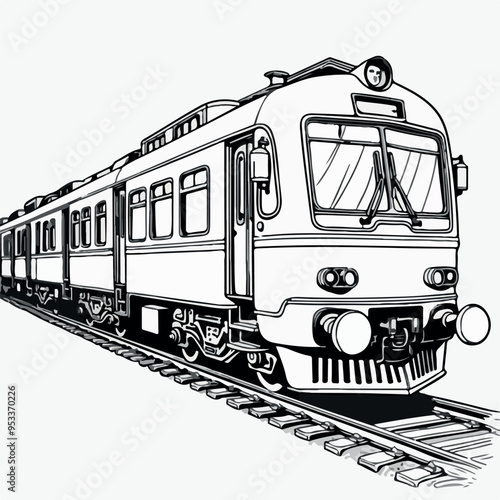 a drawing of a train with the word  the name  on it.