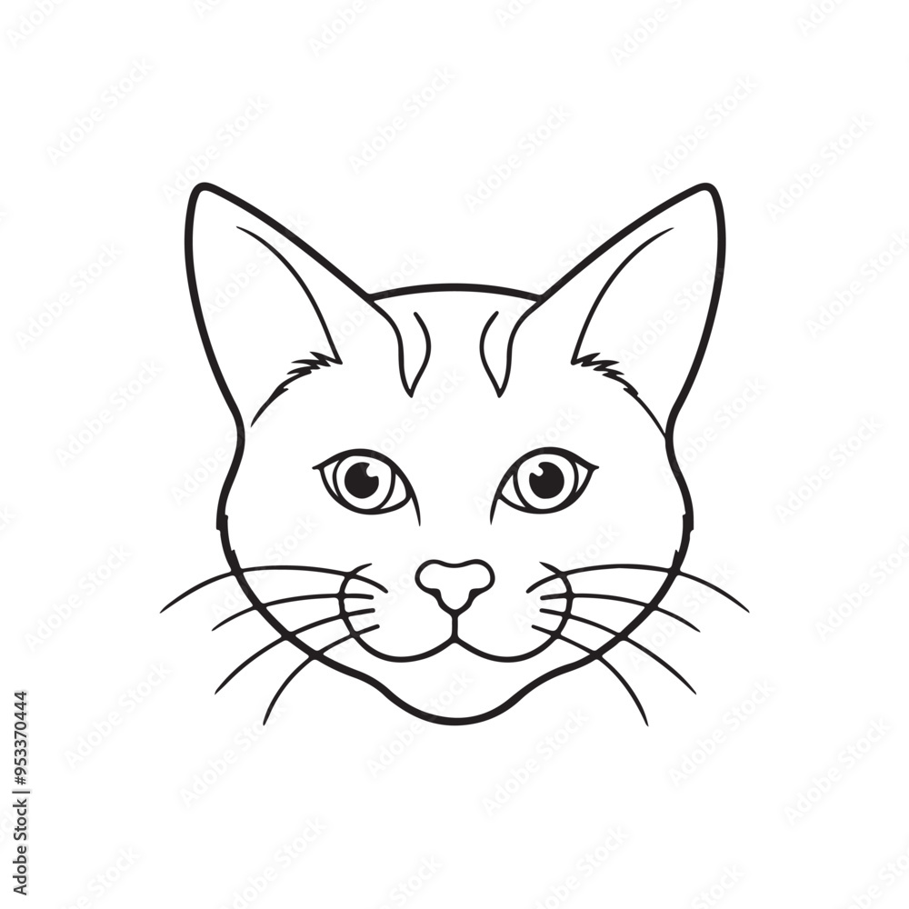 A cat head vector, Cat head face line icons. A cat head vector, Cat head face line icons.