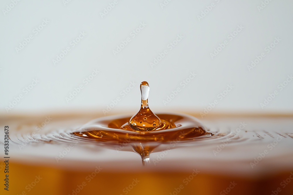 A single water drop creates ripples in a still pool of water. A single water drop creates ripples in a still pool of water.