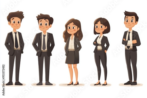 Business people character set. Person in suit, Generative AI