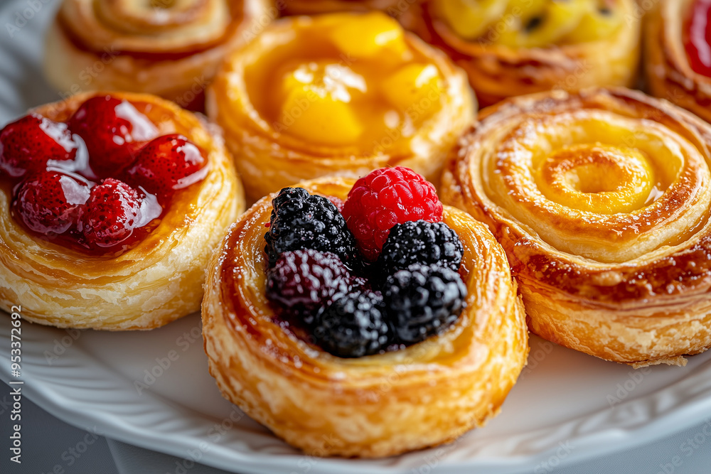 The photo serve an array of tasty freshly baked pastries and daily baked l bread all complimented by freshly home crafting each and every loaf sliced and arranged on a sleek white plate The photo serve an array of tasty freshly baked pastries and daily baked l bread all complimented by freshly home crafting each and every loaf sliced and arranged on a sleek white plate