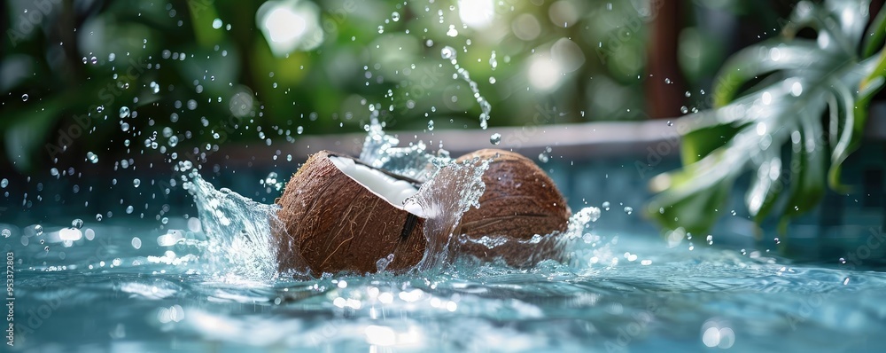 Coconut Splashing in Water. Coconut Splashing in Water.