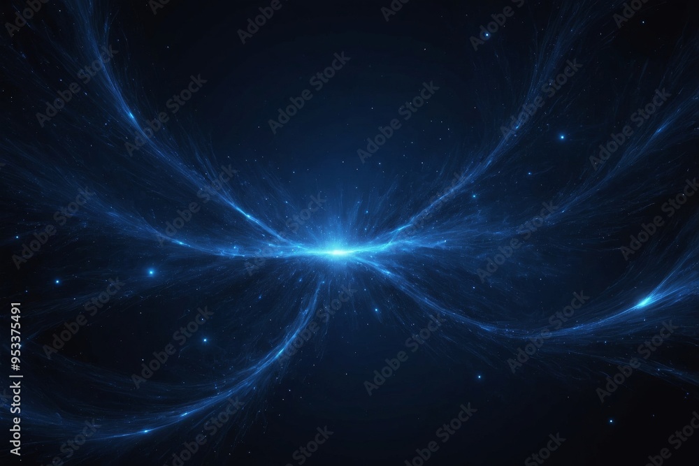 Obraz premium Abstract glowing blue nebula galaxy in space