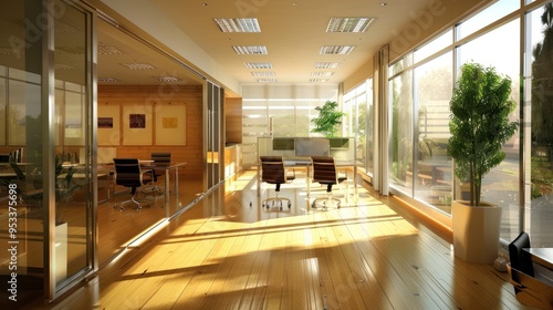 Modern Office Interior Design with Natural Light photo