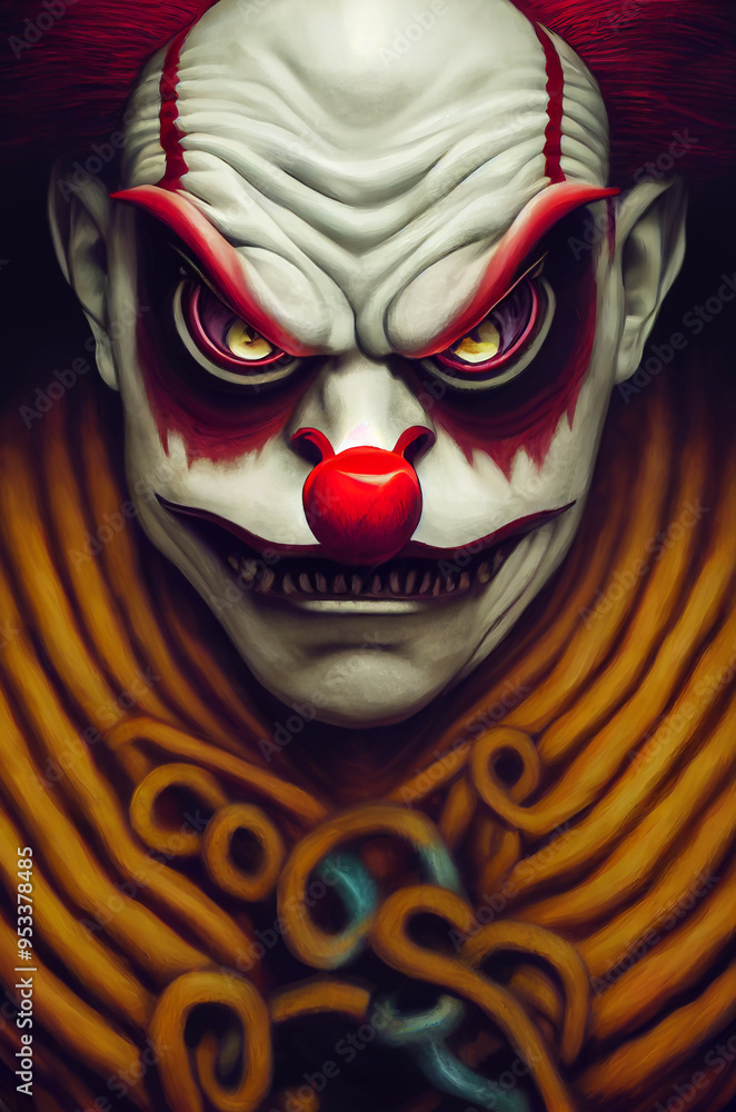Portrait of an evil creepy clown Portrait of an evil creepy clown