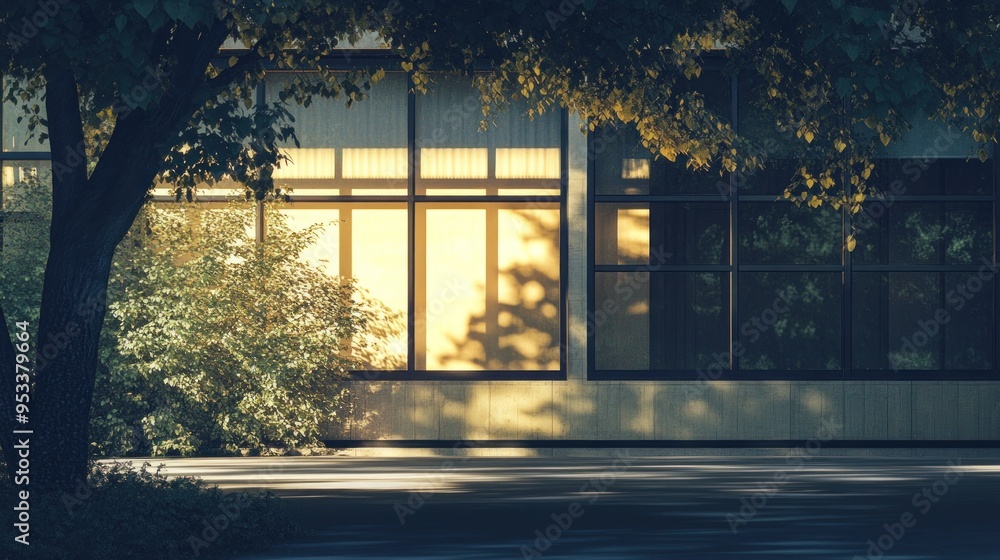Fototapeta premium Sunlight Through Window and Trees