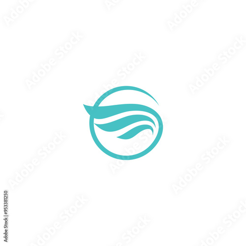 wing logo icon, symbol circle and nature color