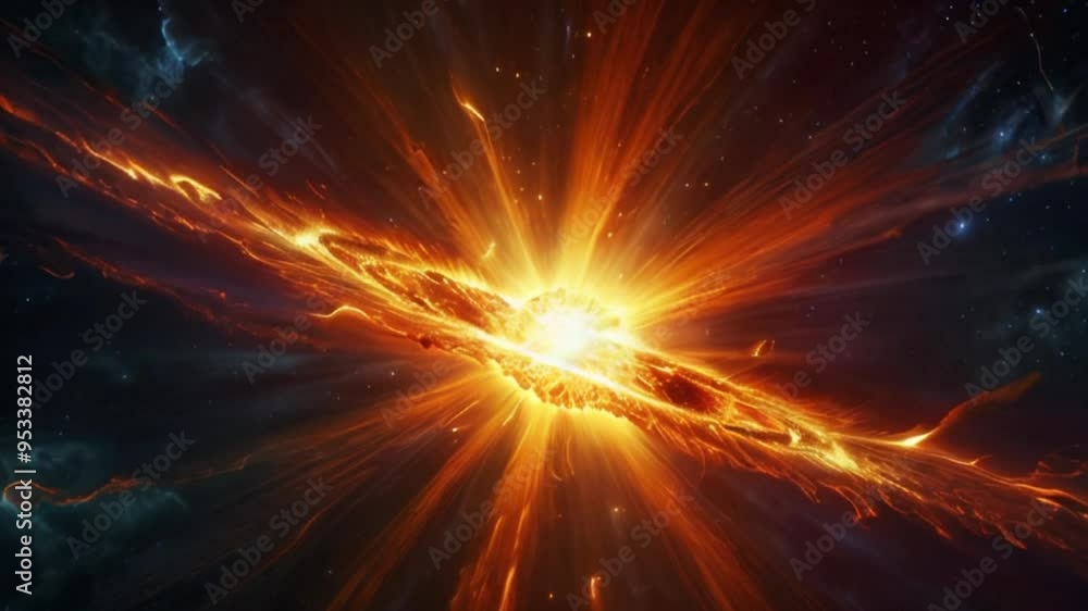 Vivid depiction of a solar storm, showcasing dramatic solar flares and their impact Vivid depiction of a solar storm, showcasing dramatic solar flares and their impact