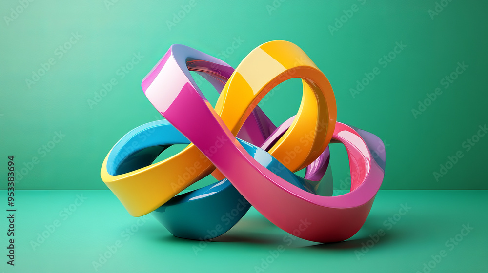 The 3D render of twisted multicolor block shapes against a green background is visually striking and modern. The use of vibrant colors and dynamic twisting effects creates a sense of motion and depth, The 3D render of twisted multicolor block shapes against a green background is visually striking and modern. The use of vibrant colors and dynamic twisting effects creates a sense of motion and depth,