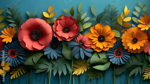 Vibrant Paper Flowers with ...